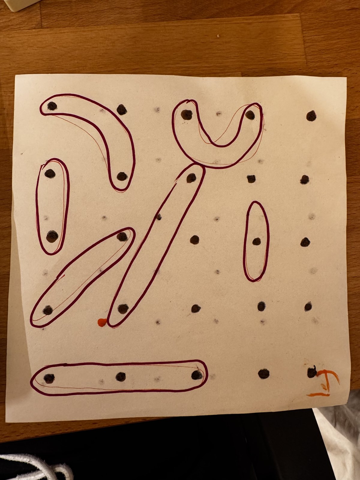 Peter's rough pegboard toy sketch
