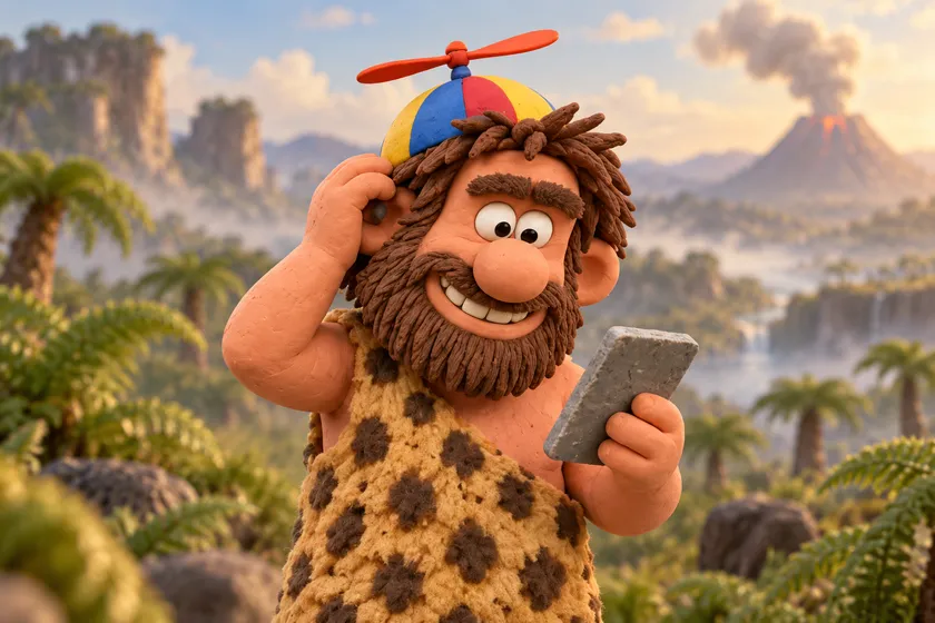 The caveman at tier 1, Stone Age