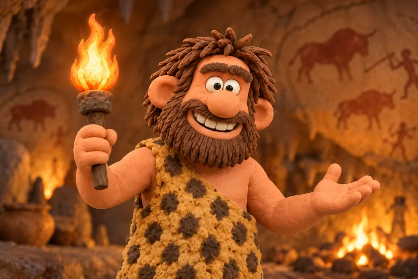 The caveman at tier 2, Fire