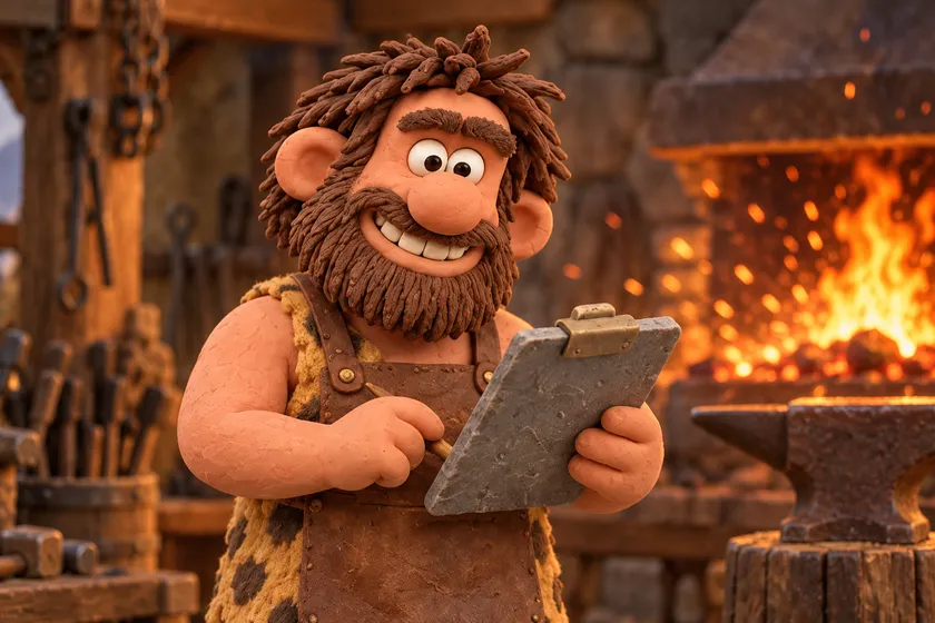 The caveman at tier 5, Iron Age
